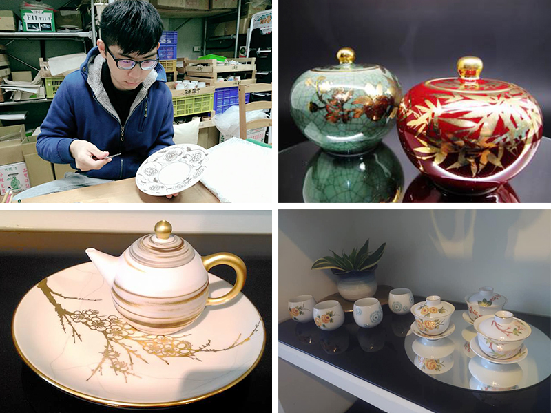 台灣陶瓷工藝 陶瓷工藝美術  台灣陶工藝 台灣鎏金工藝 Taiwan gilding porcelain craft