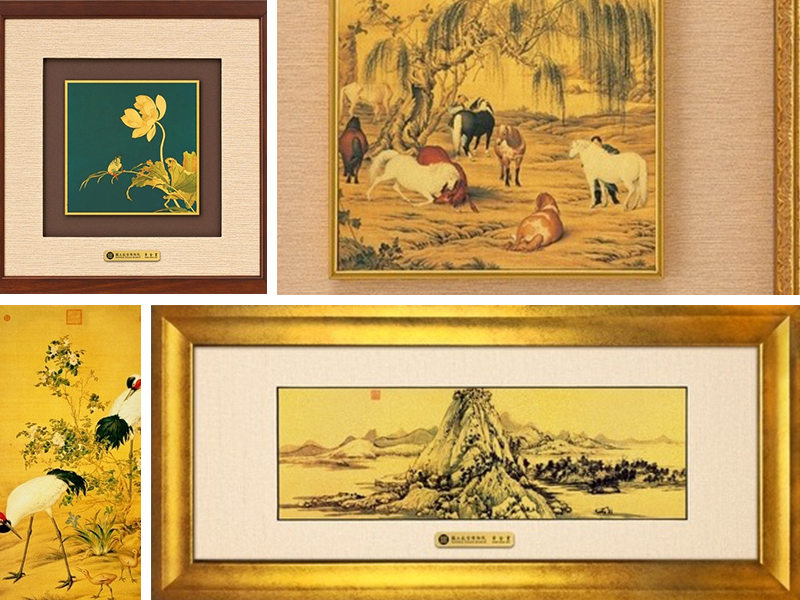 台灣黃金畫 台灣金箔畫 台灣壁畫 掛畫 Taiwan gold foil painting