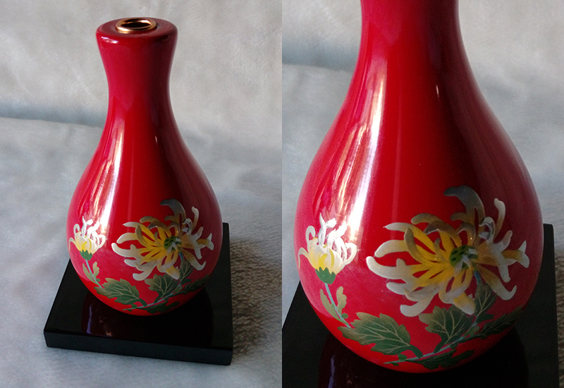 林建正 彩繪小花器-菊