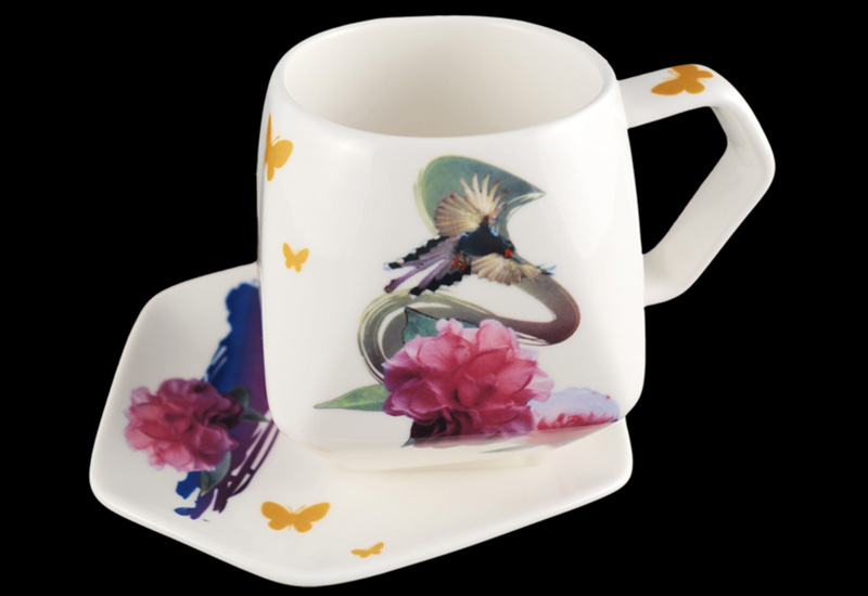 3D藍鵲天燈咖啡杯盤組 台灣MIT認證 鶯歌燒