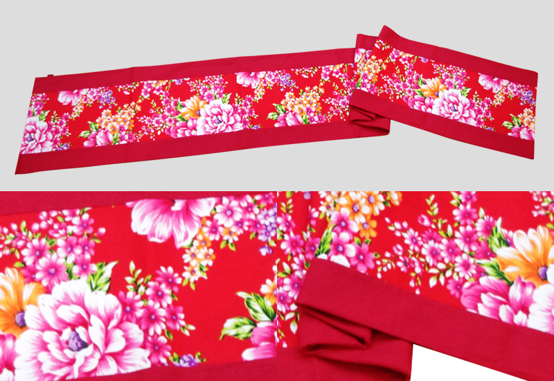 台灣花布旗布桌巾B款-大紅色 台灣花布旗布桌巾B款-大紅色