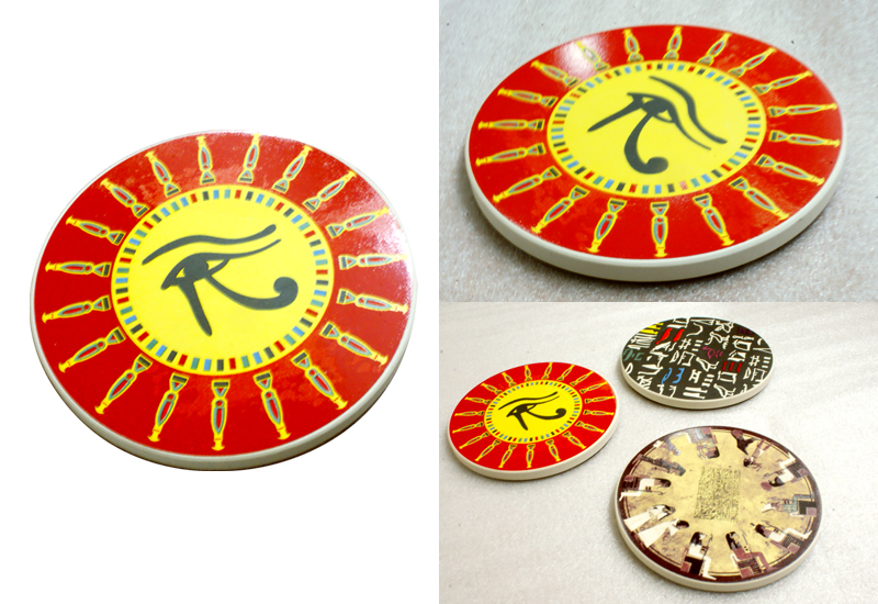 古埃及文明 埃及吸水杯墊-烏加眼 法老王圖坦卡門  古埃及文明 埃及吸水杯墊-烏加眼 法老王圖坦卡門