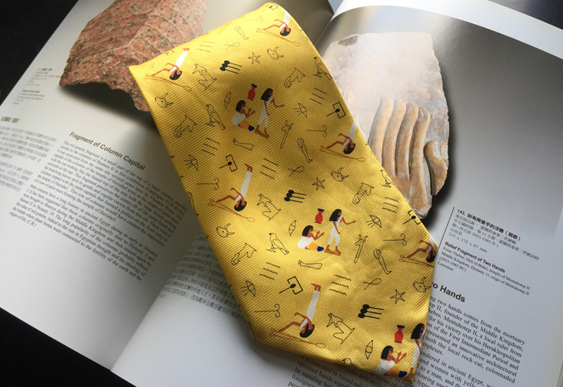 古埃及文明 埃及風領帶-黃 法老王圖坦卡門  古埃及文明 埃及風領帶-黃 法老王圖坦卡門