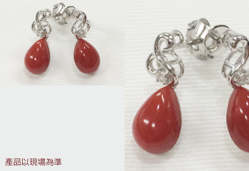 蘇澳珊瑚 珊瑚水滴14K耳環 ATKERW0002