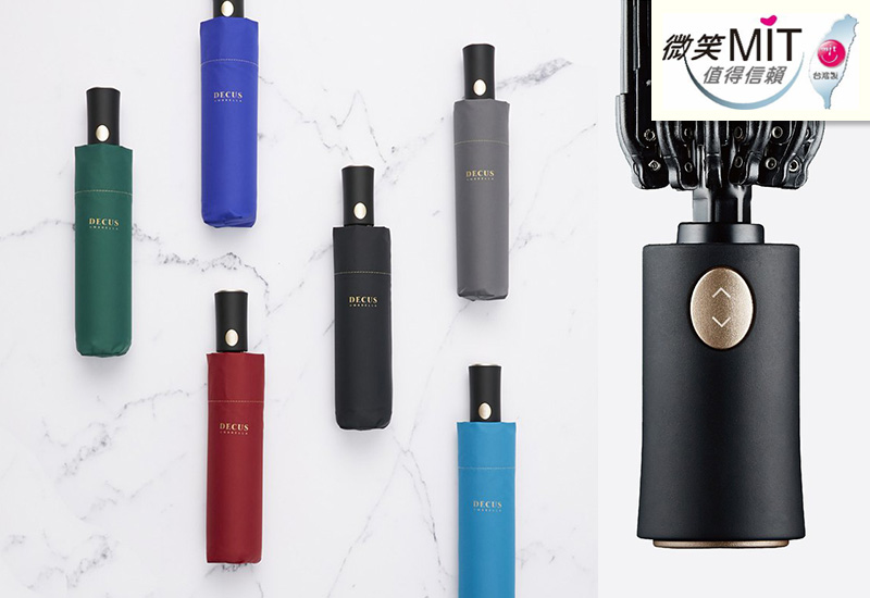 Decus 台灣MIT認證 POCKET AUTO時尚仕幔傘-省力自動折傘(黛麗黑) 