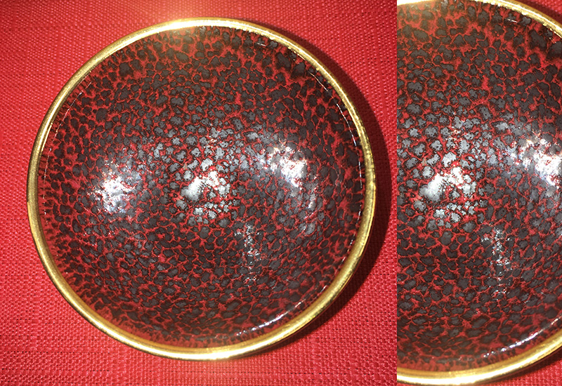 大立窯 鎏金珊瑚紅天目杯