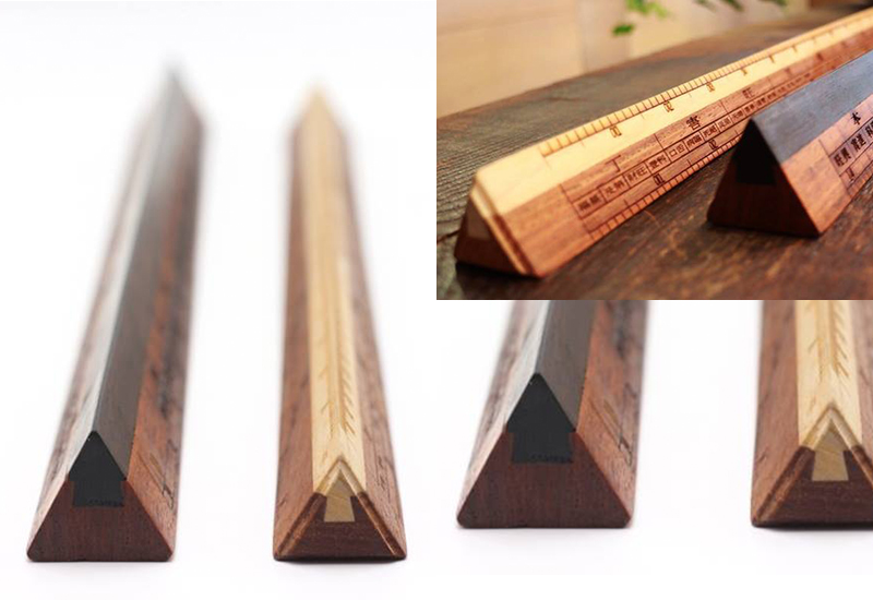 青木堂 三角魯班尺(黑檀+花梨)  青木堂 三角魯班尺(黑檀+花梨)