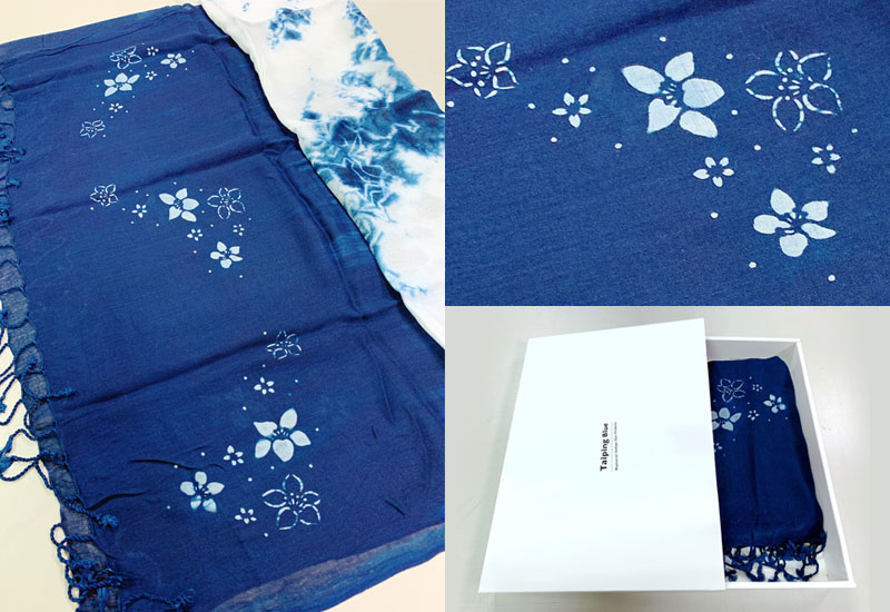 太平藍 藍染桐花圍巾-桐花滿客  太平藍 藍染桐花圍巾-桐花滿客