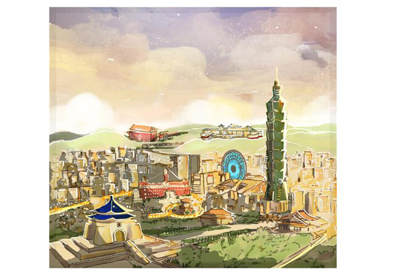 布漾 BYC印花萬用布 日出台北 擦拭布印花布 布漾 BYC印花萬用布 日出台北 擦拭布印花布