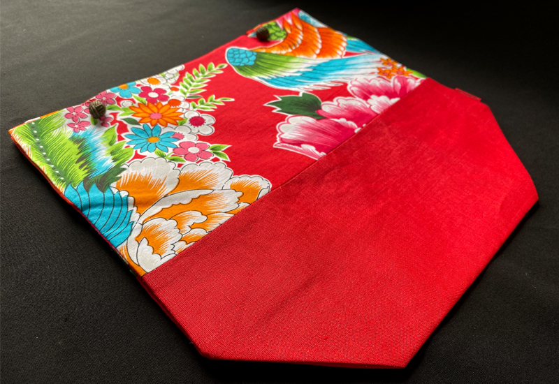 台灣花布面紙盒-大紅  台灣花布面紙盒-大紅