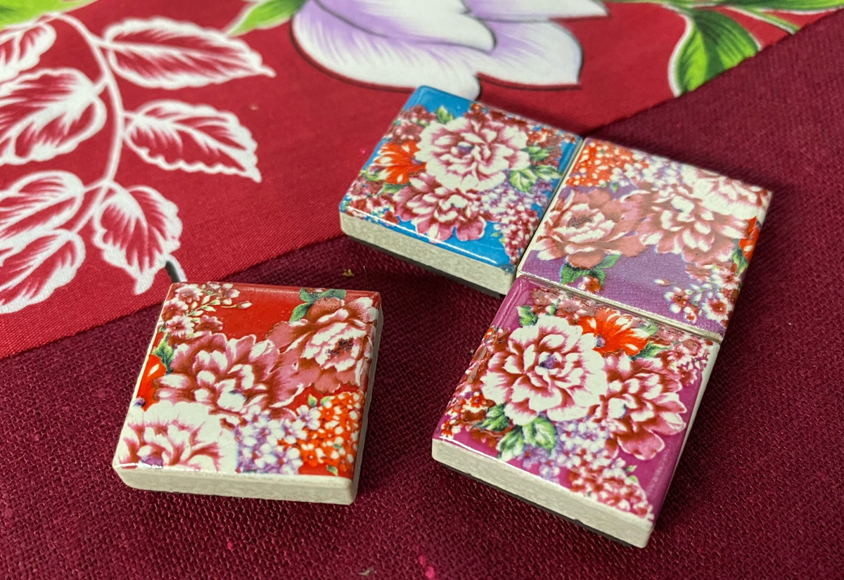 台灣花布 磁磚吸鐵4入組 台灣花布 磁磚吸鐵4入組