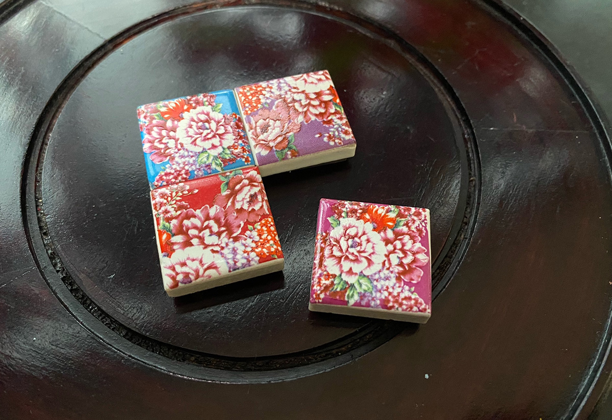 台灣花布 磁磚吸鐵4入組 台灣花布 磁磚吸鐵4入組