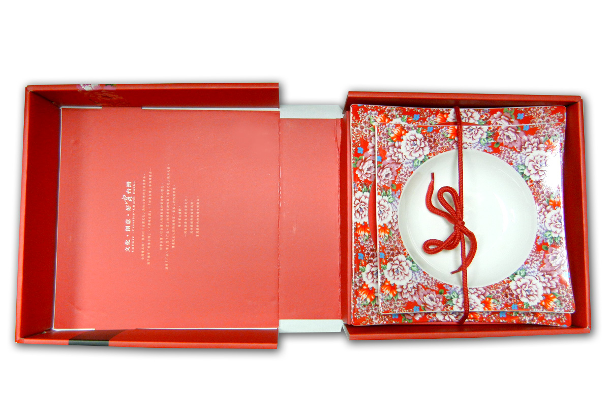 台灣花布四方內圓方盤組 台灣花布四方內圓方盤組