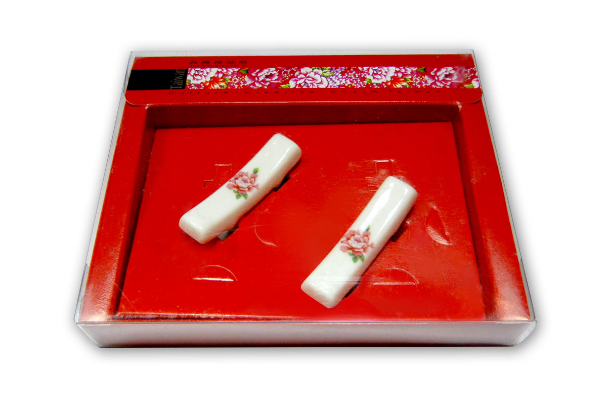 台灣花布 陶瓷筷架2入組 台灣花布 陶瓷筷架2入組