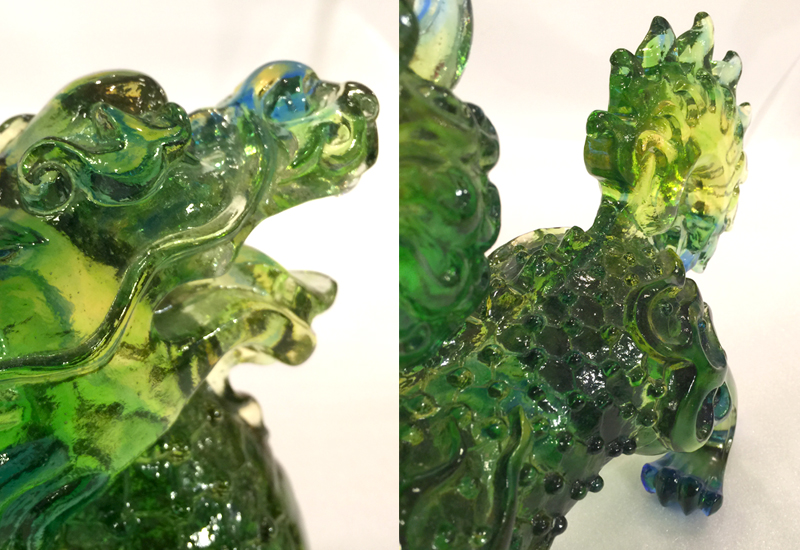 林一雄琉璃 神獸麒麟(單) 琉璃雕塑  林一雄琉璃 神獸麒麟(單) 琉璃雕塑