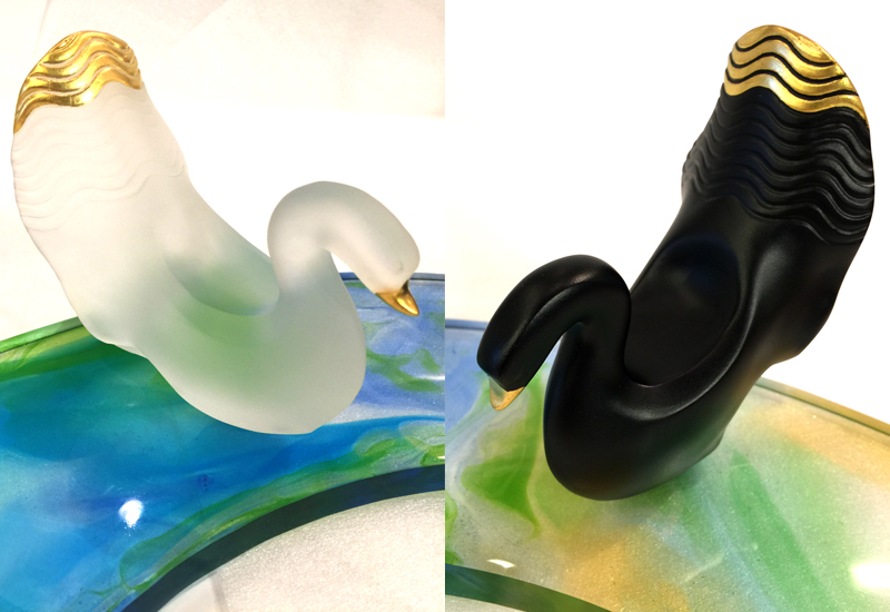 林一雄琉璃 幸福一對(套) 天鵝比翼琉璃雕塑 美術藝術品  林一雄琉璃 幸福一對(套) 天鵝比翼琉璃雕塑 美術藝術品