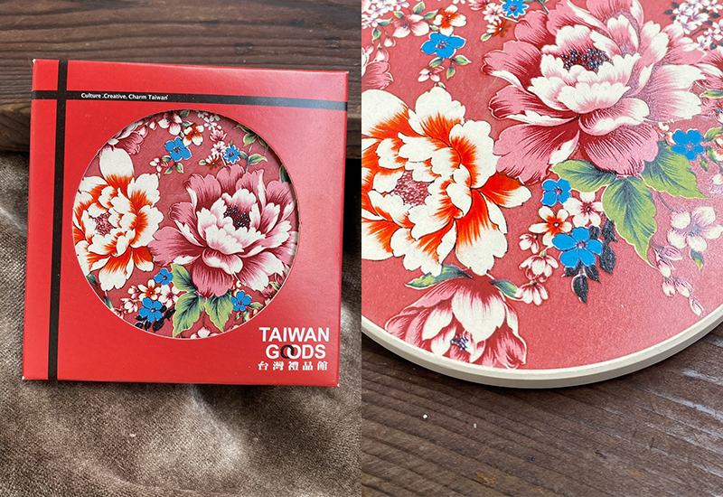 台灣花布 粉紅色吸水杯墊 台灣花布 粉紅色吸水杯墊