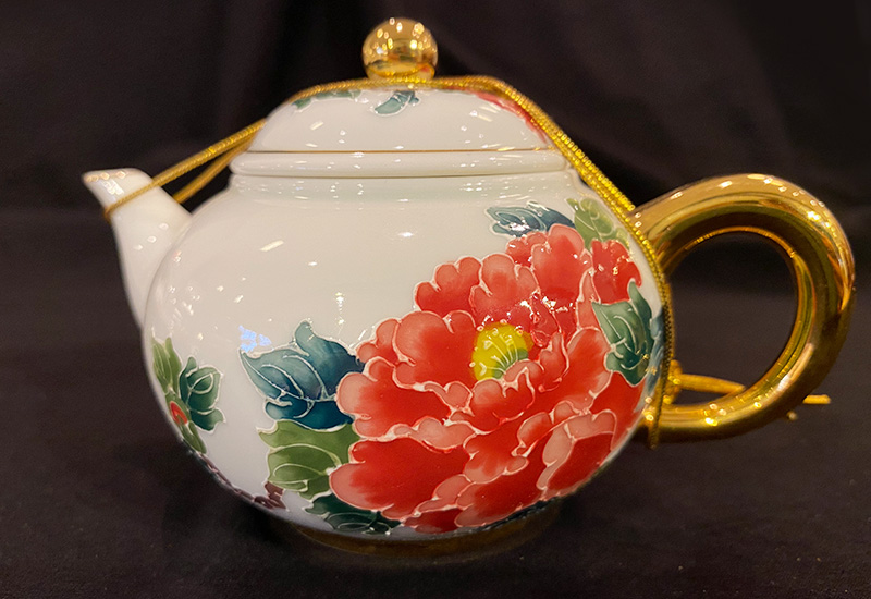 法華彩 富貴滿園鎏金茶壺組(1壺2杯) 台灣MIT認證  法華彩 富貴滿園鎏金茶壺組(1壺2杯) 台灣MIT認證
