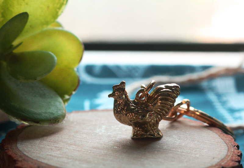 黃金系列 12生肖鑰匙圈-雞 黃金系列 12生肖鑰匙圈-雞