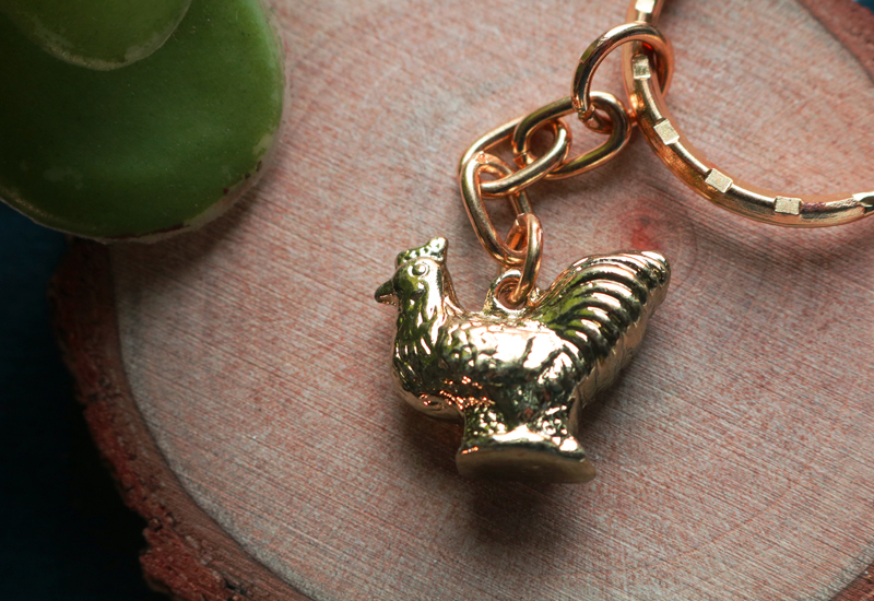 黃金系列 12生肖鑰匙圈-雞 黃金系列 12生肖鑰匙圈-雞