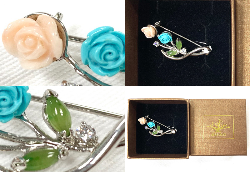 蘇澳珊瑚 粉紅珊瑚玫瑰胸針墜 PBKBOR0004 蘇澳珊瑚 粉紅珊瑚玫瑰胸針墜 PBKBOR0004