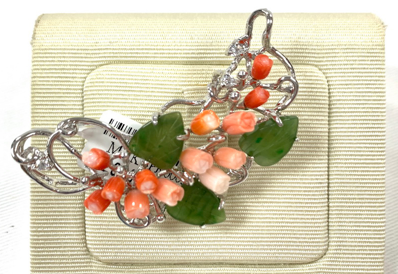 蘇澳珊瑚 桃紅珊瑚台玉胸針墜 HBKBPE0001 蘇澳珊瑚 桃紅珊瑚台玉胸針墜 HBKBPE0001