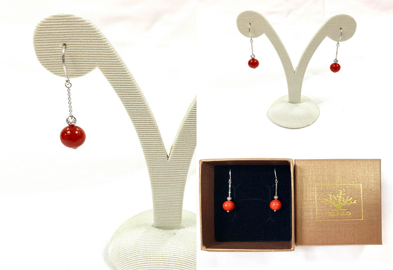 蘇澳珊瑚 珊瑚水滴14K耳環 STKERB0031 蘇澳珊瑚 珊瑚水滴14K耳環 STKERB0031