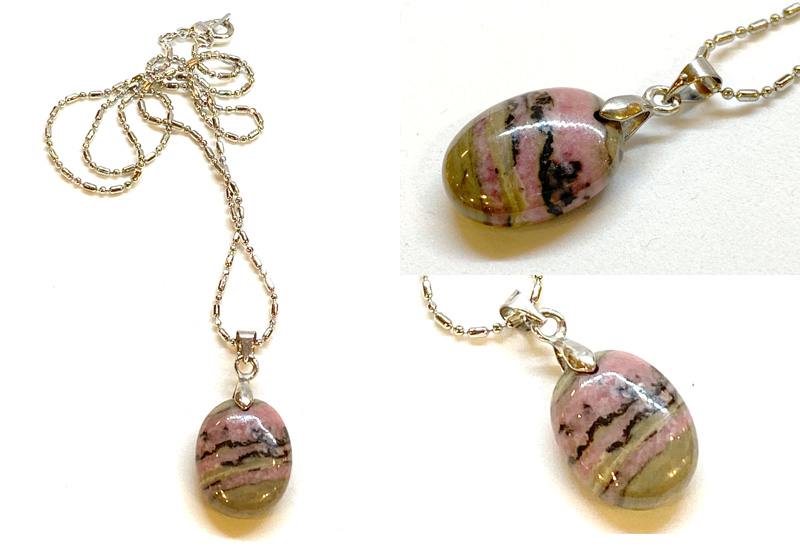 金御豐 玫瑰石項鍊-橢圓 微笑台灣MIT認證  金御豐 玫瑰石項鍊-橢圓 微笑台灣MIT認證