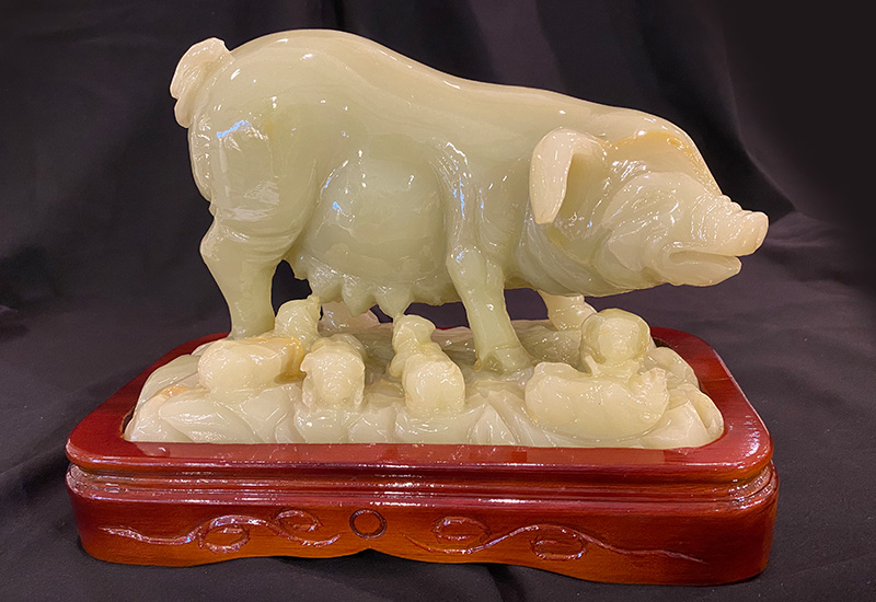 金御豐 1393青玉石(豬)8吋闔家歡 微笑台灣MIT認證  金御豐 1393青玉石(豬)8吋闔家歡 微笑台灣MIT認證