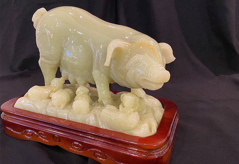 金御豐 1393青玉石(豬)8吋闔家歡 微笑台灣MIT認證  金御豐 1393青玉石(豬)8吋闔家歡 微笑台灣MIT認證