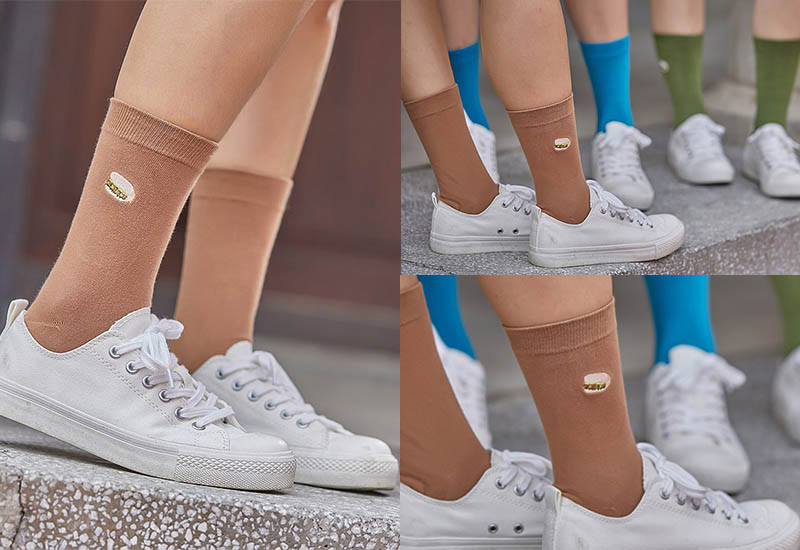 台灣美食襪-割包 (3色) 刺繡款 微笑台灣MIT認證 台灣美食襪-割包 (3色) 刺繡款 微笑台灣MIT認證