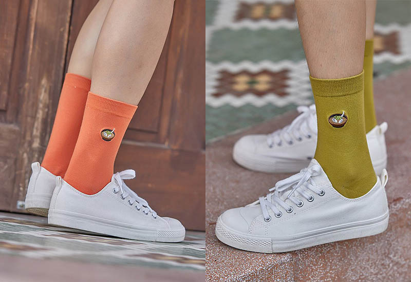 台灣美食襪-蚵仔麵線 (3色) 刺繡款 微笑台灣MIT認證 台灣美食襪-蚵仔麵線 (3色) 刺繡款 微笑台灣MIT認證