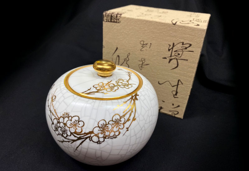 祥軒窯 四季鎏金罐-冬白 茶倉茶罐 鶯歌燒  祥軒窯 四季鎏金罐-冬白 茶倉茶罐 鶯歌燒