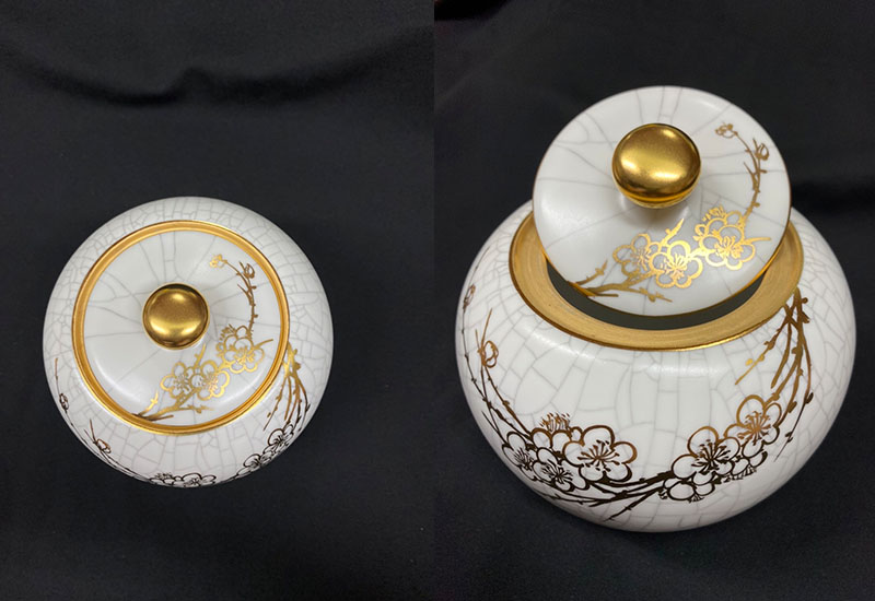祥軒窯 四季鎏金罐-冬白 茶倉茶罐 鶯歌燒  祥軒窯 四季鎏金罐-冬白 茶倉茶罐 鶯歌燒