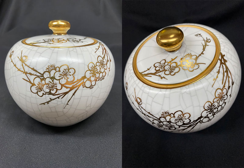 祥軒窯 四季鎏金罐-冬白 茶倉茶罐 鶯歌燒  祥軒窯 四季鎏金罐-冬白 茶倉茶罐 鶯歌燒