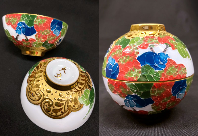 大立窯 鎏金大吉大利法華彩 對杯 大立窯 鎏金大吉大利法華彩 對杯
