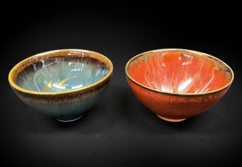 大立窯 玲瓏戲金典藏版對杯 結晶釉 鶯歌燒 天目釉茶杯 大立窯 玲瓏戲金典藏版對杯 結晶釉 鶯歌燒 天目釉茶杯