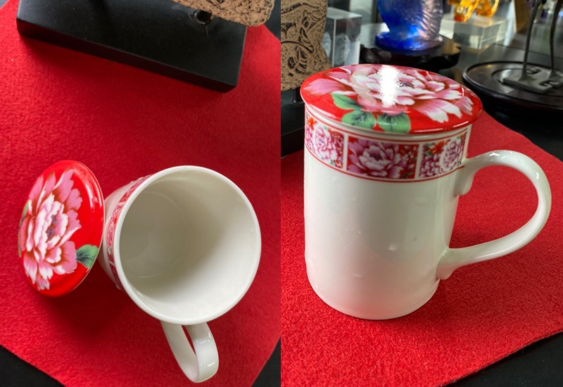 台灣花布 馬克杯組-紅花 台灣花布 馬克杯組-紅花