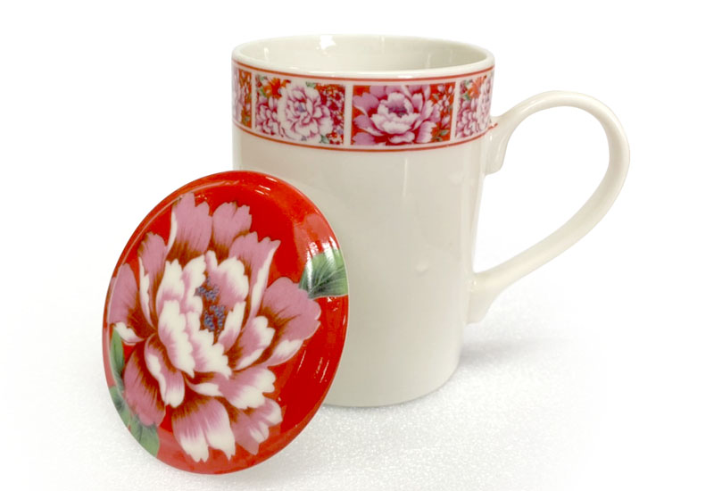 台灣花布 馬克杯組-紅花 台灣花布 馬克杯組-紅花