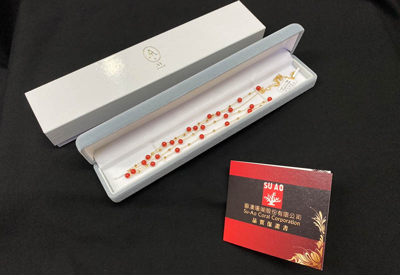蘇澳珊瑚 珊瑚圓珠18K項鍊 SEKNLB0004 蘇澳珊瑚 珊瑚圓珠18K項鍊 SEKNLB0004