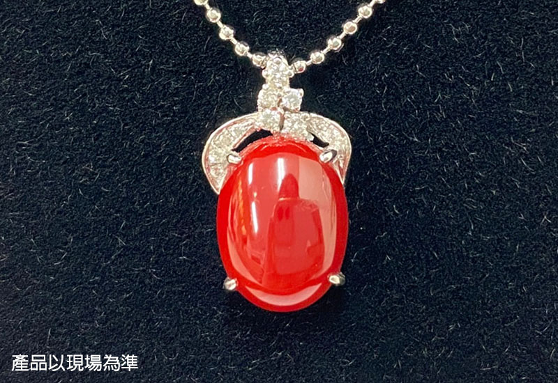 蘇澳珊瑚 珊瑚戒面18K墜子 項鍊墜 AEKPDC0101 蘇澳珊瑚 珊瑚戒面18K墜子 項鍊墜 AEKPDC0101