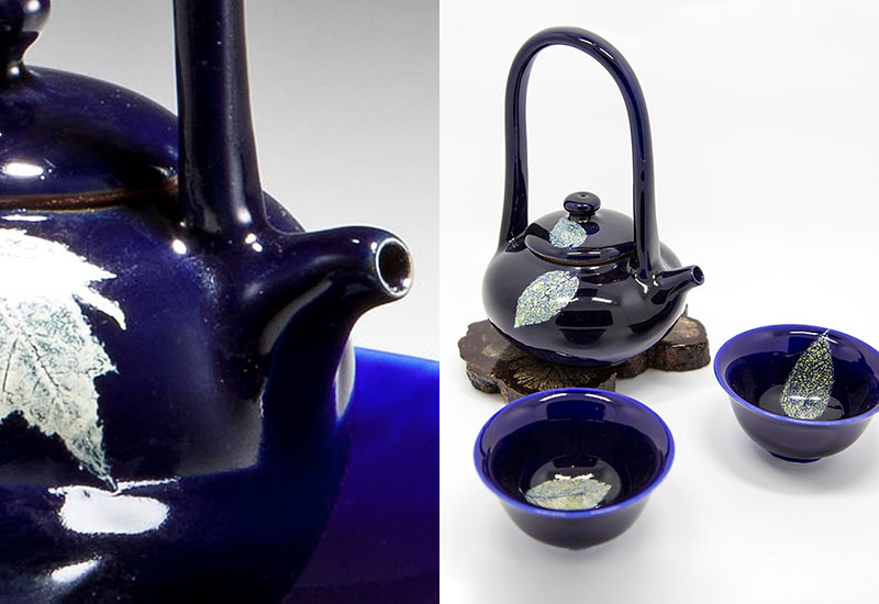 林映汝 木葉藍晶采風提樑壺 鶯歌燒 陶喜 林映汝 木葉藍晶采風提樑壺 鶯歌燒 陶喜