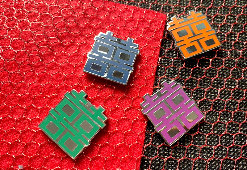 開門見囍 囍字金屬吸鐵-紫色 開門見囍 囍字金屬吸鐵-紫色