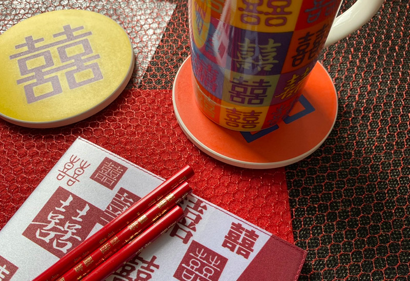 開門見囍 吸水杯墊-橙紫色 開門見囍 吸水杯墊-橙紫色