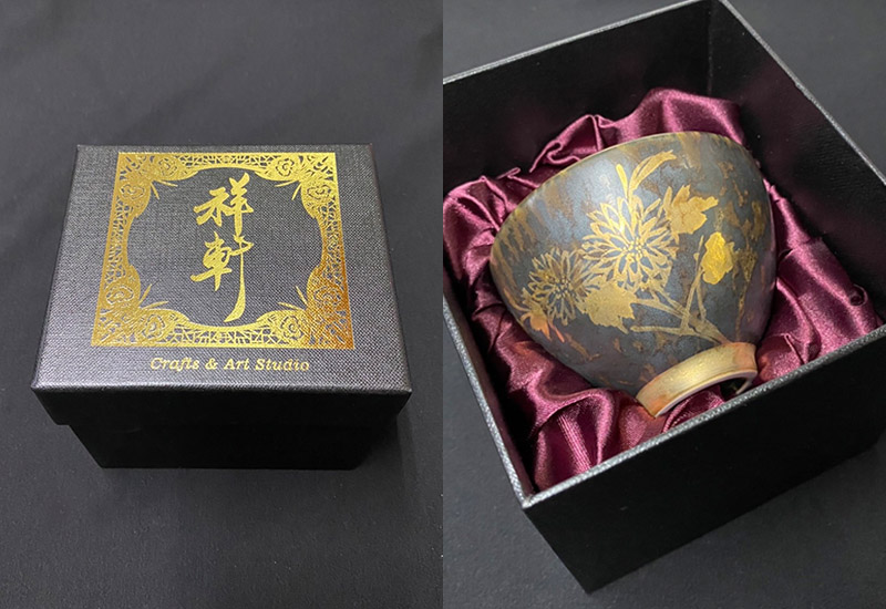 祥軒窯 四季鎏金杯-墨秋 祥軒窯 四季鎏金杯-墨秋