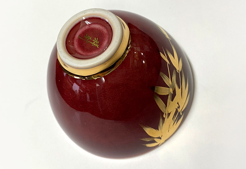 祥軒窯 四季鎏金杯-紅夏 鶯歌燒 鎏金茶杯  祥軒窯 四季鎏金杯-紅夏 鶯歌燒 鎏金茶杯