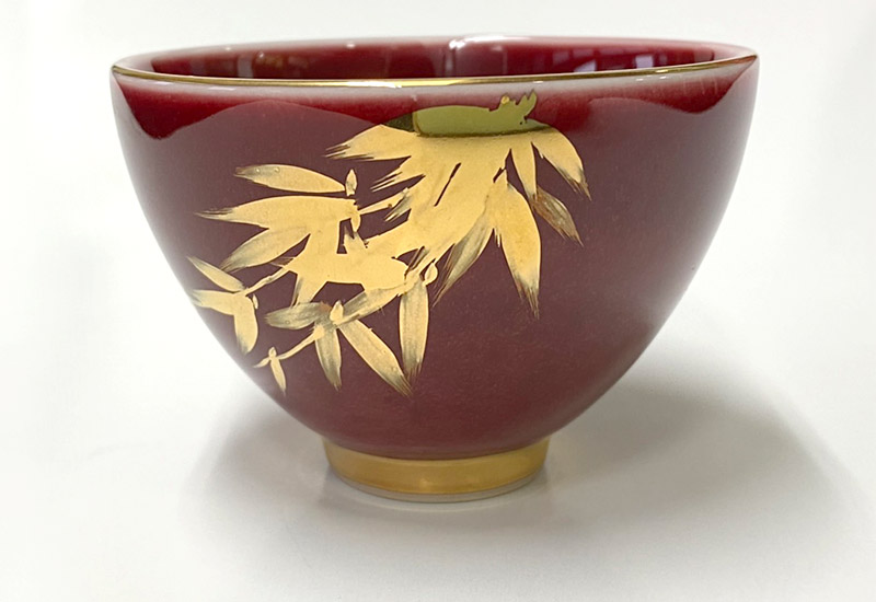 祥軒窯 四季鎏金杯-紅夏 鶯歌燒 鎏金茶杯  祥軒窯 四季鎏金杯-紅夏 鶯歌燒 鎏金茶杯