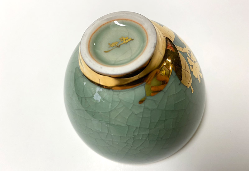 祥軒窯 四季鎏金杯-春綠 鶯歌燒 鎏金茶杯  祥軒窯 四季鎏金杯-春綠 鶯歌燒 鎏金茶杯