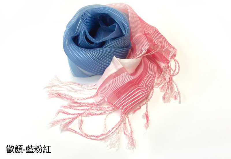 天染工坊 歡顏-天染烏干絲雙漸層圍巾組(多色可選)  天染工坊 歡顏-天染烏干絲雙漸層圍巾組(多色可選)