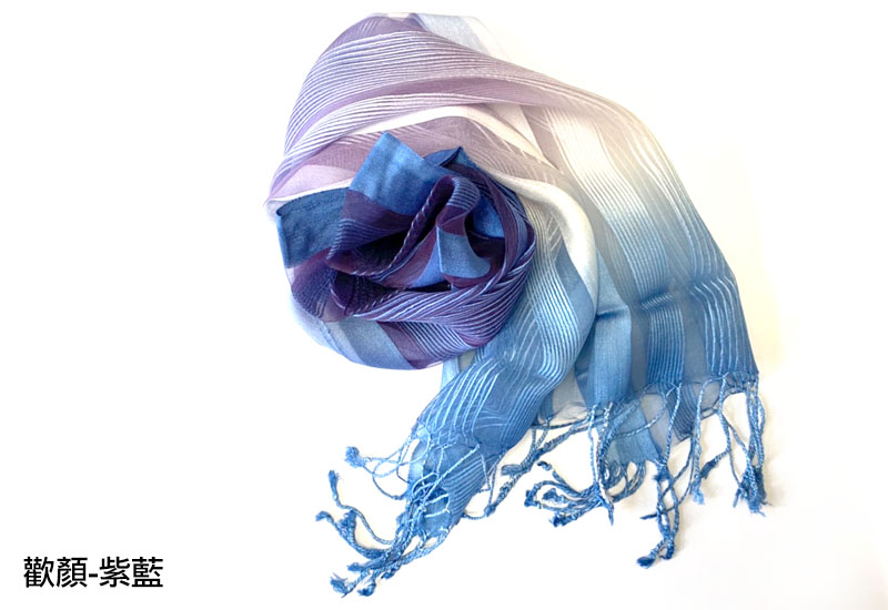 天染工坊 歡顏-天染烏干絲雙漸層圍巾組(多色可選)  天染工坊 歡顏-天染烏干絲雙漸層圍巾組(多色可選)